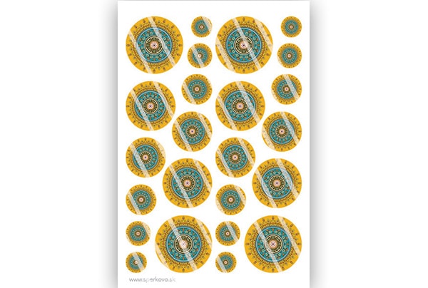 graficky motiv na sperky zo zivice zlta mandala