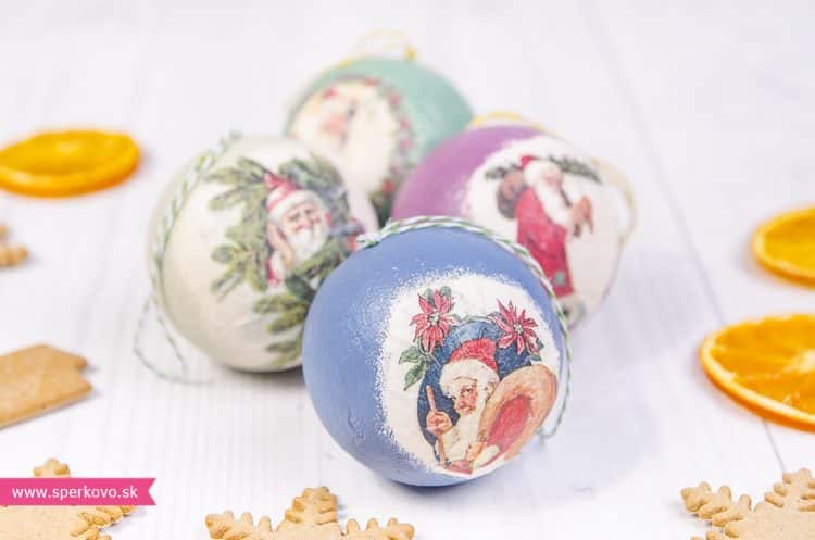 Decoupage technika na polystyrénové ozdoby s použitím ryžového papiera