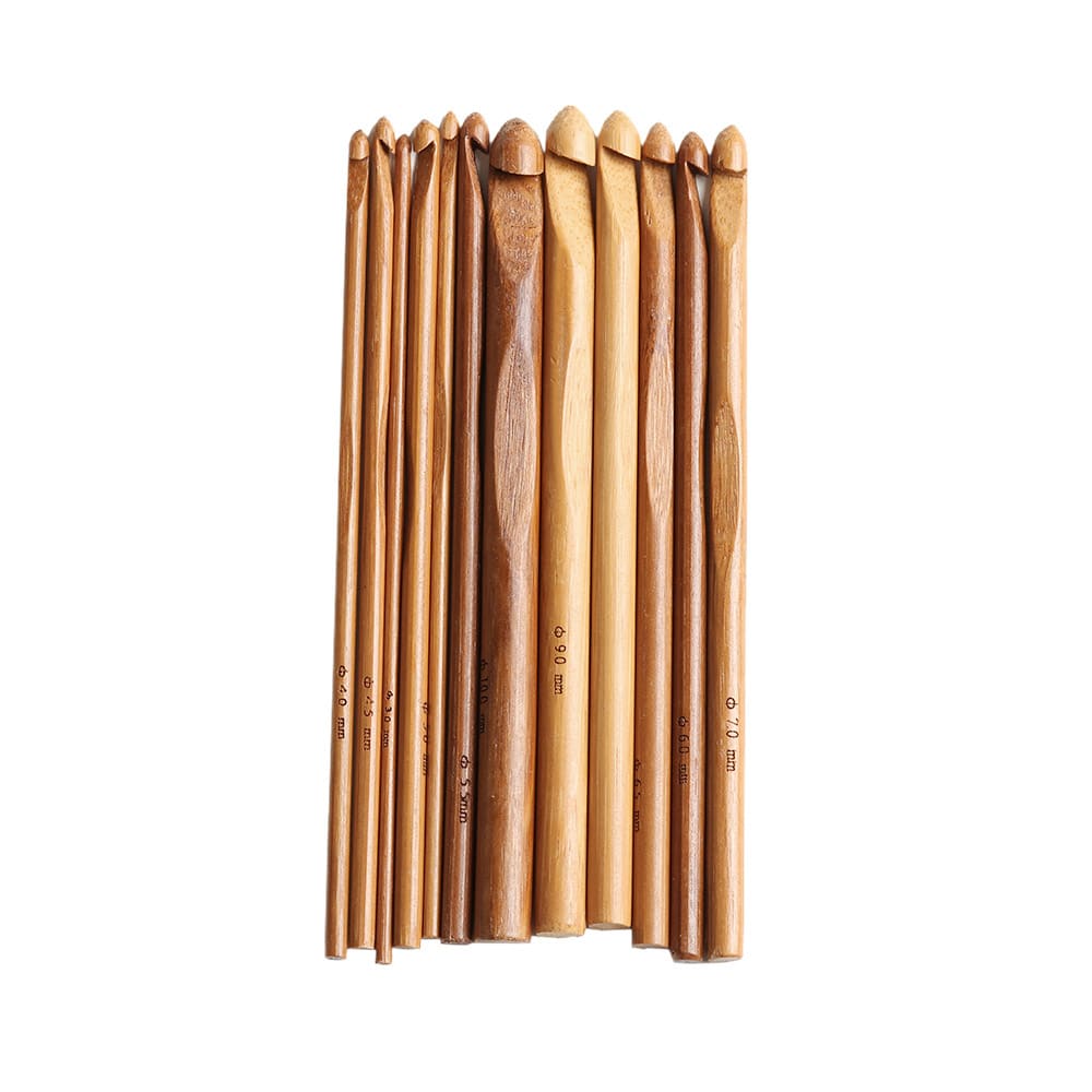 Drevený háčik bambusový sada 12 ks
