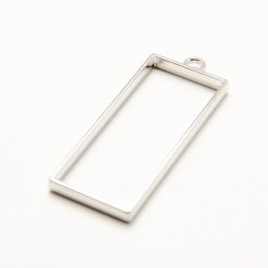 Strieborné lôžko na živicové šperky obdĺžnik 48 x 19 mm