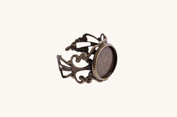 Ložko na živicové šperky prsteň 12 mm bronzový