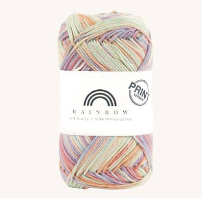 Vlna na háčkovanie Rainbow Cotton Print Anette 01
