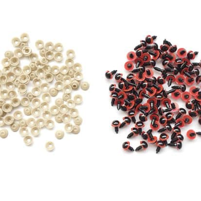 Bezpečnostné oči červené 10 mm