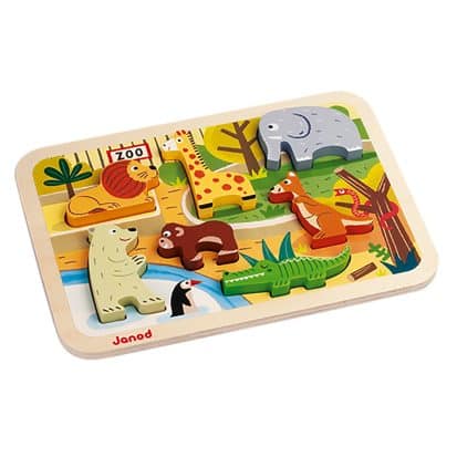 Drevené vkladacie puzzle pre najmenších ZOO Chunky